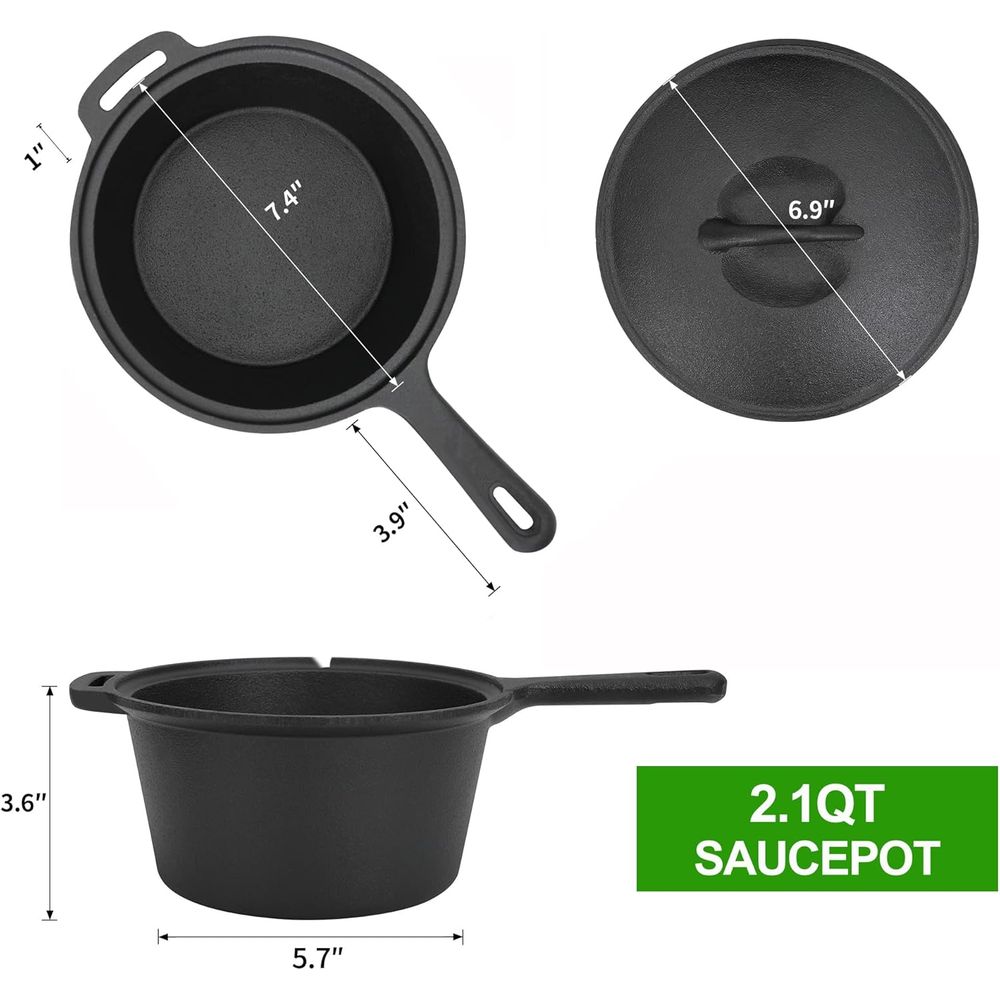 8 Piece Pre-Seasoned Dutch Ove - đánh giá và giá Camping Cooking Dutch Oven