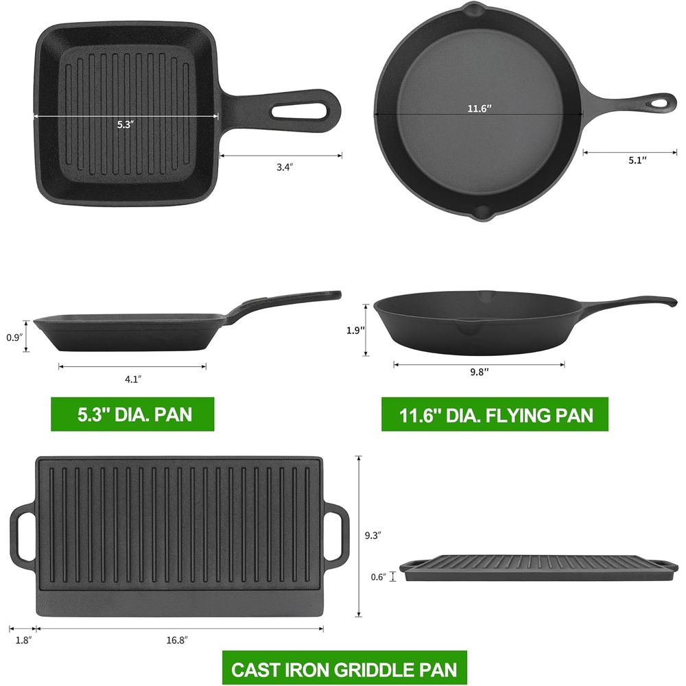 8 Piece Pre-Seasoned Dutch Ove - đánh giá và giá Camping Cooking Dutch Oven