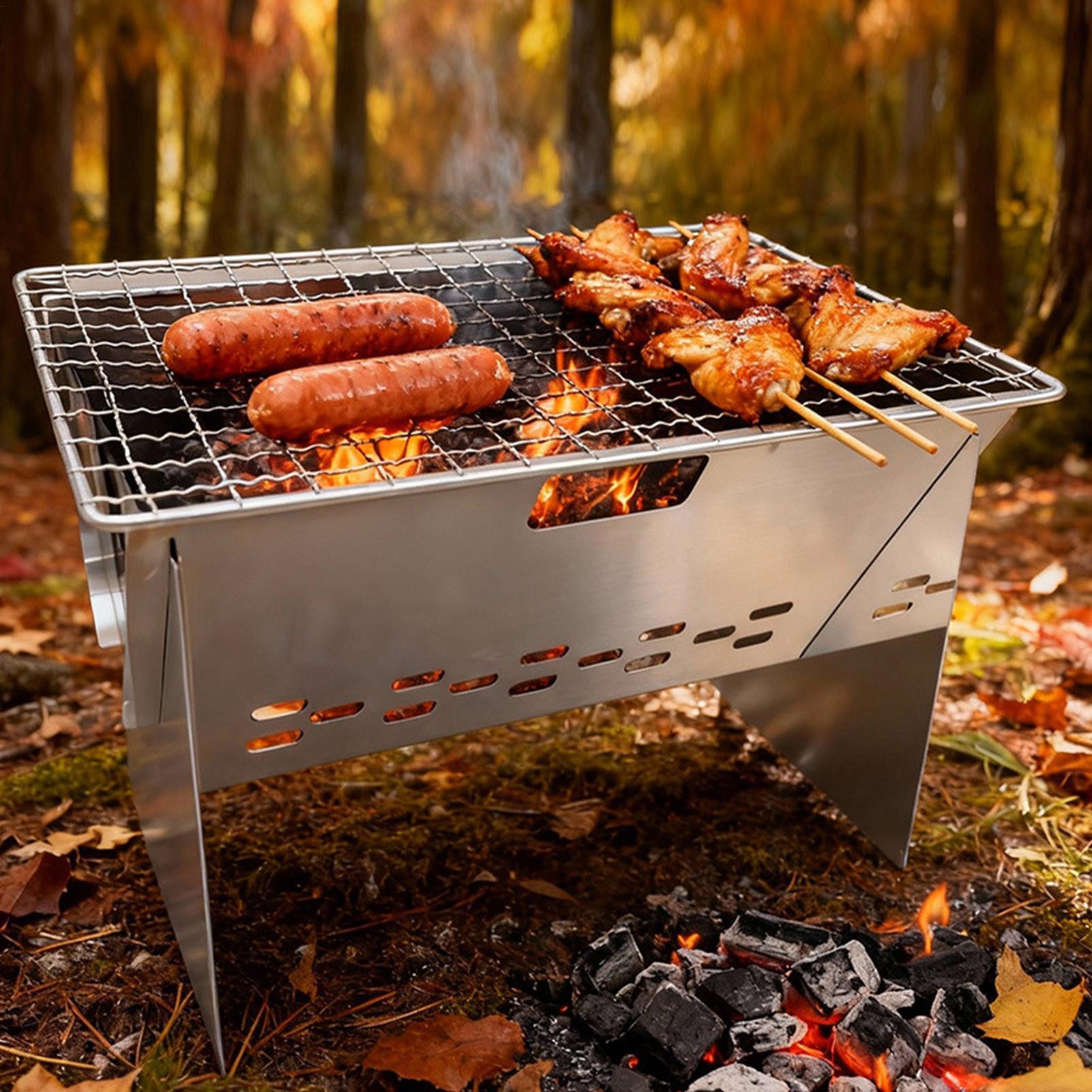 Foldable Portable Charcoal Gri - đánh giá và giá Camping Cooking Fire Pit