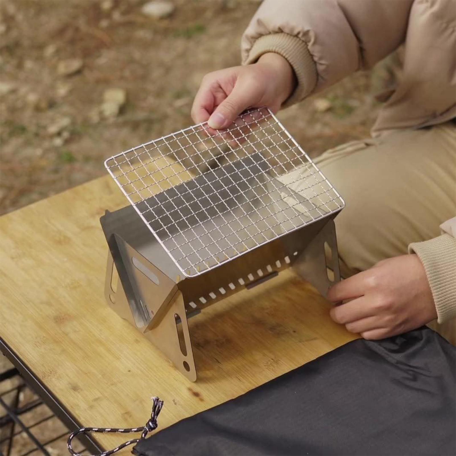 Foldable Portable Charcoal Gri - đánh giá và giá Camping Cooking Fire Pit