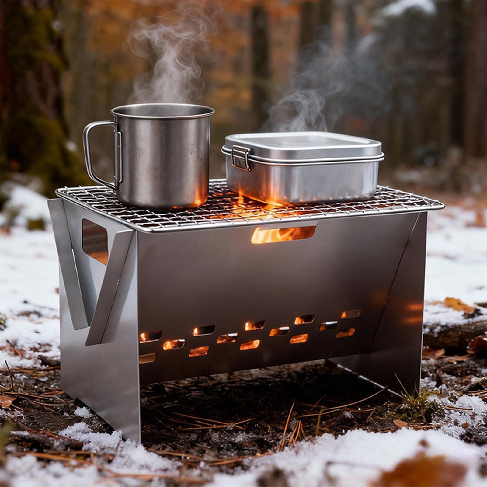 Foldable Portable Charcoal Gri - đánh giá và giá Camping Cooking Fire Pit