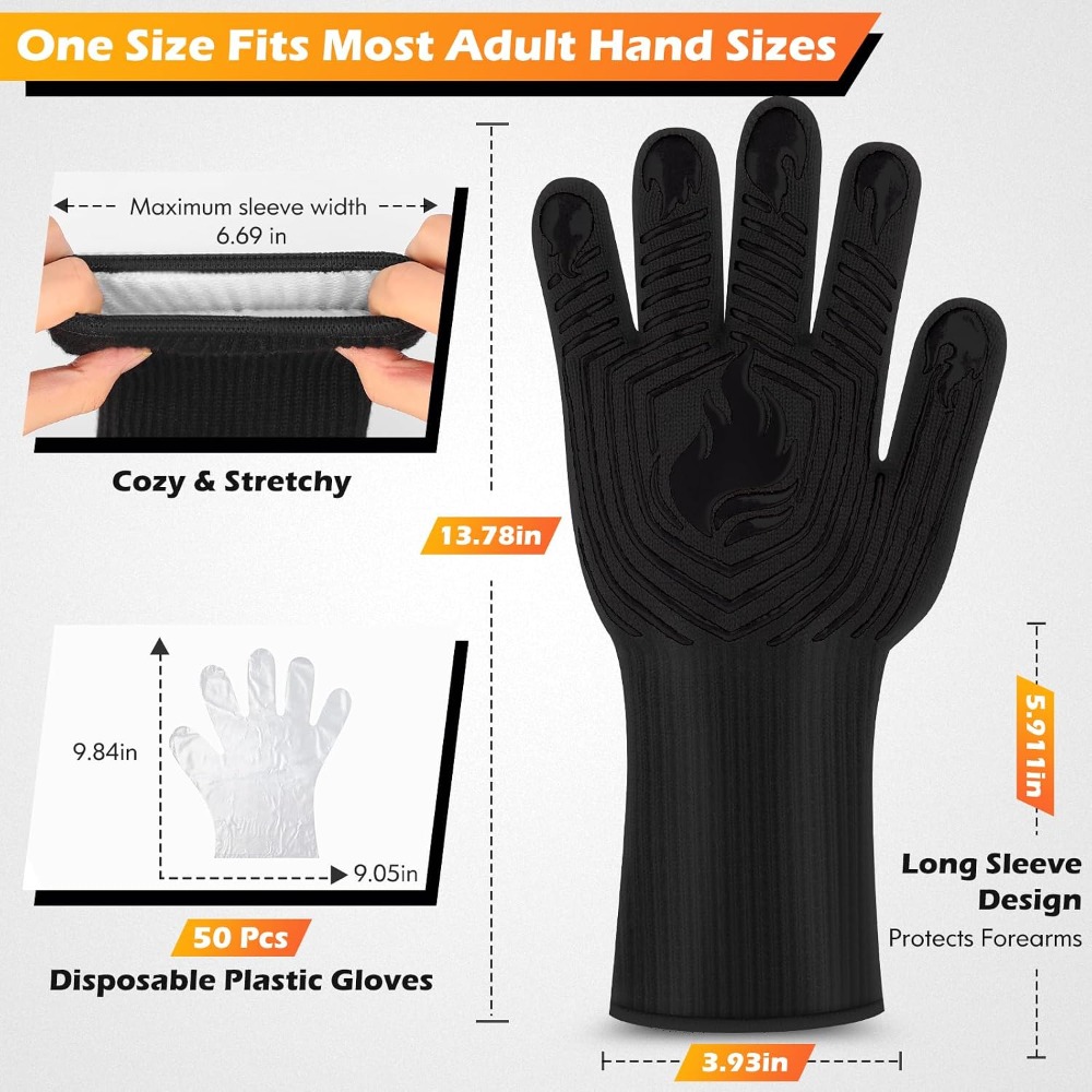BBQ Gloves, 1472°F Heat Resist - đánh giá và giá Camping Cooking Kitchen